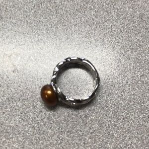 Sterling ring with brown stone